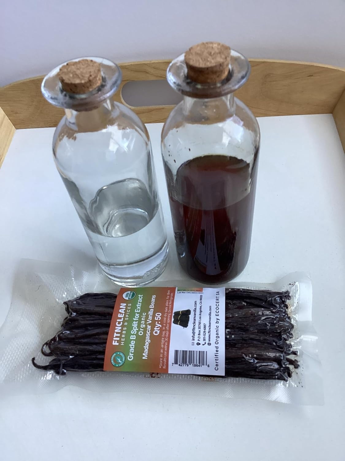 50 Split Organic Madagascar Vanilla Beans Grade B| 5"-7" For Extract by FITNCLEAN VANILLA| Bourbon NON-GMO Pods for Paste