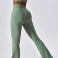 thumbnail image 3 of Pantalones de Yoga con cintura cruzada para mujer, mallas acampanadas de pierna ancha elásticas de algodón para entrenamiento físico, mallas deportivas para gimnasio, 3 of 5