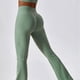 thumbnail image 3 of Pantalones de Yoga con cintura cruzada para mujer, mallas acampanadas de pierna ancha elásticas de algodón para entrenamiento físico, mallas deportivas para gimnasio, 3 of 5