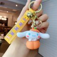 thumbnail image 3 of Llavero creativo de Sanrio con forma de conejo azul Cinnamoroll, llavero con cuerda de mano de descompresión, colgante, llavero de coche para pareja, adorno para bolso, 3 of 5
