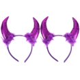 thumbnail image 4 of Purple Cloth Hair Hoop for Girls Party Wear Light Weight Kids Hair Accessories with Fine Workmanship 2 Pcs, 4 of 5