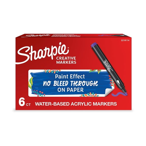 Sharpie Water-Based Creative Markers Bullet Tip Purple 6/Pack (2218114)
