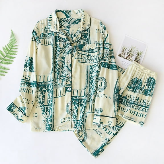 BONIXOOM Couples Christmas Pajamas Pajamas For Women Sleepwear None Short Sleeve Solid Sleepwear Sets Green M