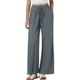 thumbnail image 5 of Tnhcen Women's Comfy Drawstring Wide Leg Pants – Lightweight Trousers Elastic Waistband Casual Loose Straight Leg Pockets S-3XL for Relaxed Style & All-Day Comfort, 5 of 9