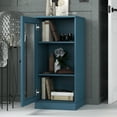 thumbnail image 4 of Palace Imports 100% Solid Wood 3-shelf Bookcase with Adjustable Shelves and Clear Glass Door, Teal Blue, 4 of 6
