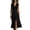 Black, variant on Ohufall Womens Dress Cotton Linen Sleeveless V Neck Maxi Dress Button Split Flowy Fashion Summer Sundress