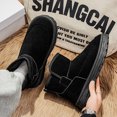 thumbnail image 4 of Men's Slip-On Fleece Lined Short Winter Snow Boots, Adult Male Round Toe Suede Upper Footwear with Thick Platform Outsole for Cold Season Daily Wear, 4 of 7