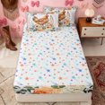 thumbnail image 4 of Erosebridal Farm Rooster Animal Zipper Queen Comforter Set with Fitted Sheet and 2 Pillowcases for Boys Girls, Watercolor Rose Groovy Zipper Bedding Set, Stars Reversible, 4-Piece, 4 of 7