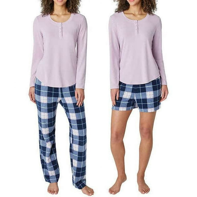Eddie Bauer Ladies 3 Piece Waffle Fleece Pajama Set 1608997 Purple XXL Walmart