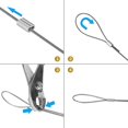 thumbnail image 5 of KEILEOHO Cuerda de alambre de acero inoxidable 1/16 de 400 pies Cable de acero inoxidable 304 Cables de avión con núcleo de 7 x 7 hilos Tensión de rotura 368 libras con 20 piezas Manga de aluminio en, 5 of 5