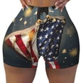thumbnail image 2 of Gukieu North American Bald Eagle1 Print Women's Sports Shorts, Elastic Waist High Stretch Running Yoga Gym Sweatpants-XX-Large, 2 of 8