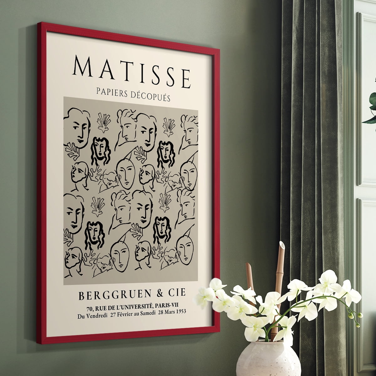 Matisse CLXVI Framed Print in Red Solid Wood 8 x 10 Framed Print