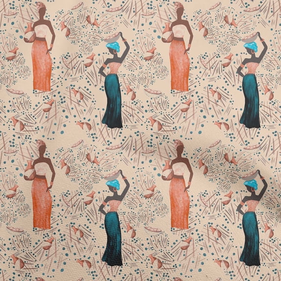 oneOoneCottonSilkPeachFabricAfricanSewingCraftProjectsFabricPrintsByYard42InchWide