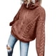 thumbnail image 1 of Gibobby Suéter de cuello alto mujer, Suéter 2023 para mujer, cuello alto, liso, casual, color sólido, cómodo, elegante(Café,G), 1 of 4