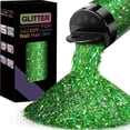 thumbnail image 2 of Halloween Craft Supplies Holographic Green Glitter Sequins for Crafts Epoxy Resin Supplies Holiday Decorations for Diy Snow Globe Tumbler Nails Modeling Material 1.76 Oz 3X1.5X3, 2 of 7