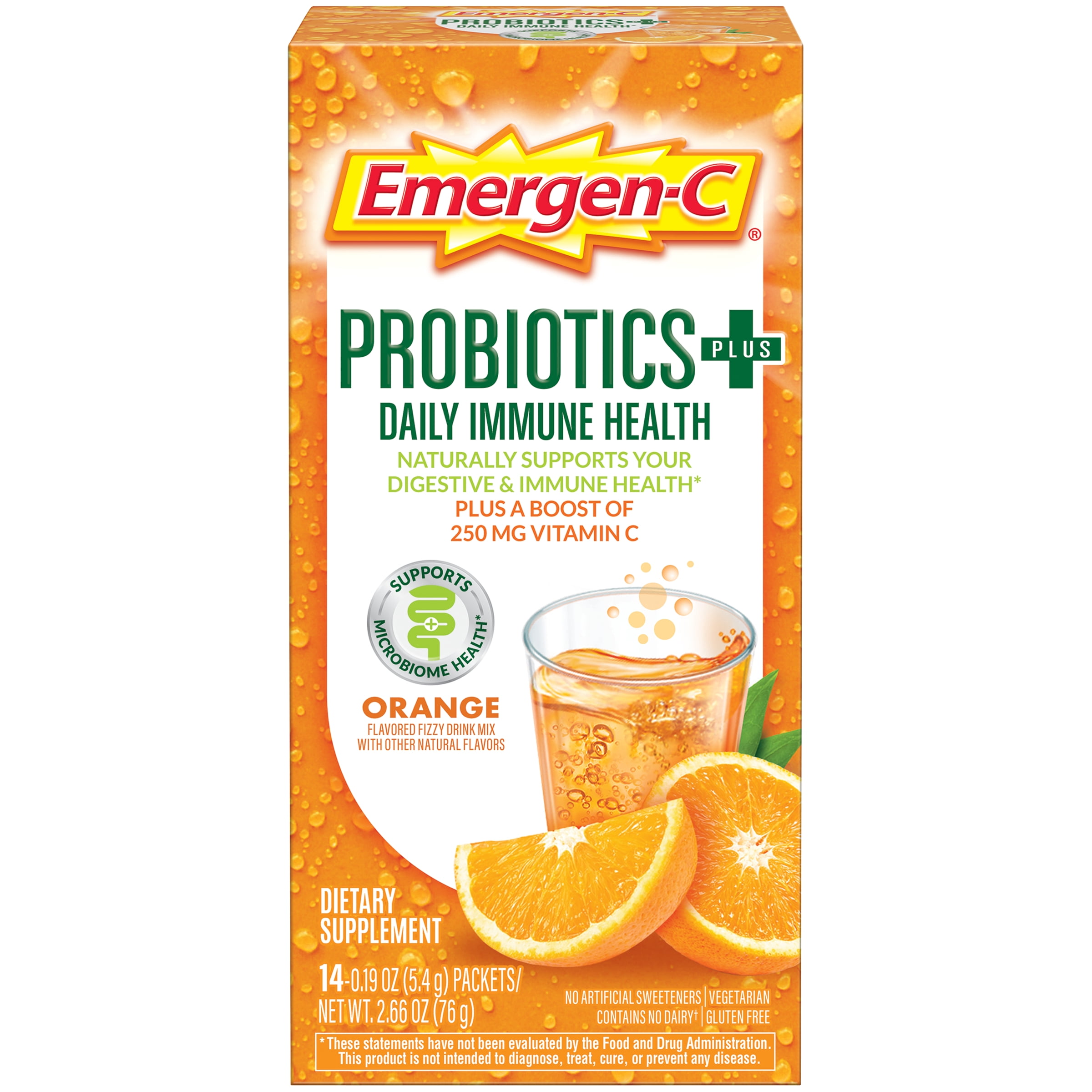 EmergenC Probiotics+ (14 Ct, Orange Flavor) Probiotic