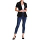 thumbnail image 2 of Blazer para mujer INSPIRE CHIC con solapa de muesca, mangas cortas, un botón, chaquetas de traje para el trabajo, 2XL, negro, 2 of 6