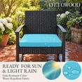 thumbnail image 3 of Outdoor Chair Cushions Set of 4, Waterproof & Fade Resistant Seat Cushion for Patio Furniture - 19 x 19 x 2 Inch Chair Pads with Ties and Hidden Zipper, Teal, 3 of 9