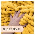 thumbnail image 4 of TiaGOC Chunky Knit Blanket Throw | 100% Hand Knit with Jumbo Chenille Yarn (60"x80", Harvest Yellow), 4 of 6