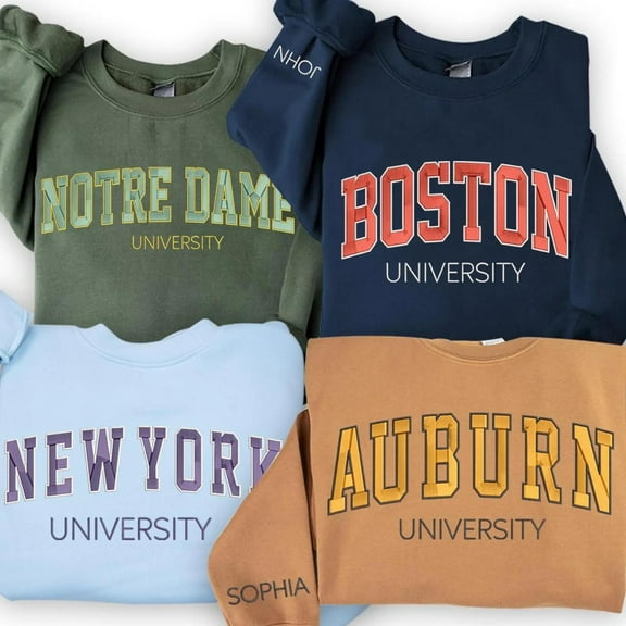 Personalized Embroidered Sweatshirt With Name, University Crewneck, Embroidery, Unisex Sweatshirt, LINHKHA