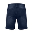 thumbnail image 5 of Guluxicc Mens Denim Shorts Button Elastic Waist Jean Shorts Regular Fit Solid Color Summer Casual Jeans with Pockets, 5 of 9