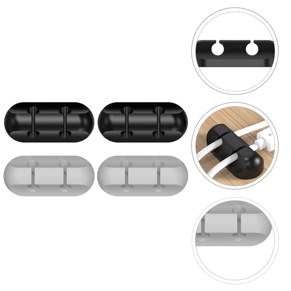 FENGGUIQU 4Ud Organizadores De Cables De Silicona Para Con Clips Adhesivos Coloridos