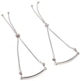 thumbnail image 4 of KAKOWELY 2 pulseras a juego para parejas: pulseras ajustables de acero inoxidable con dije de diamantes de imitación. Pulseras a juego para mujeres y hombres., 4 of 4