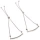 thumbnail image 4 of KAKOWELY 2 pulseras a juego para parejas: pulseras ajustables de acero inoxidable con dije de diamantes de imitación. Pulseras a juego para mujeres y hombres., 4 of 4