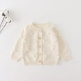 thumbnail image 2 of LYHaoo Sweaters Fall Outerwear Baby Unisex Knit Sweater Autumn Winter Solid Long Sleeve Sweater Cardigan Clothes 3-6 Months(White), 2 of 4