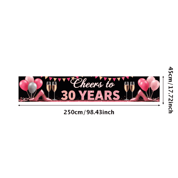 LUUFILx Cheers to 30 Years Anniversary Backdrop Banner with Balloons and Stars Party Decorations Event Props Celebration Background Milestone Festive Decor