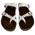 thumbnail image 6 of Mountain Sole Women's Easy Slip-On Two Loop Design Leather Sandals (White, 11), 6 of 6
