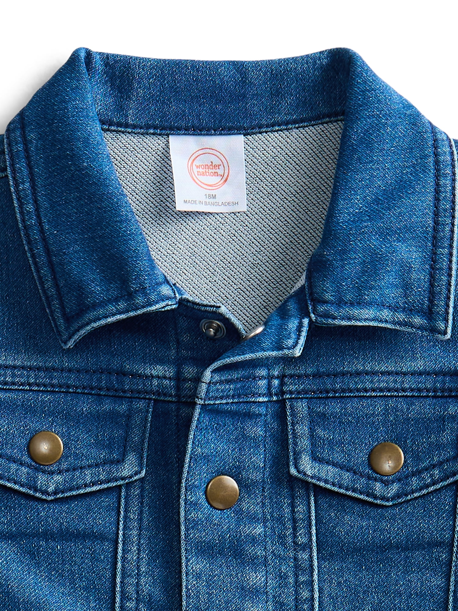 Wonder Nation Baby Girls Denim Jacket with Long Sleeves, Sizes 0/3M-24M