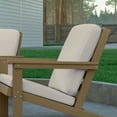 thumbnail image 3 of Emma + Oliver All-Weather Polyresin Adirondack Club Chair with Deep Seat in Natural Cedar with Comfortable Cream Back & Seat Cushions, 3 of 12