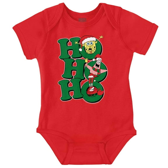 SpongeBob Christmas Ho Ho Ho Cartoon Baby Romper Boys or Girls