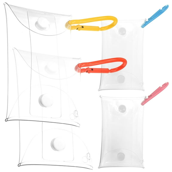 Topbathy 4pcs Coin Purses for Outdoor Activities Orange PVC Compact Size for Women Back to School