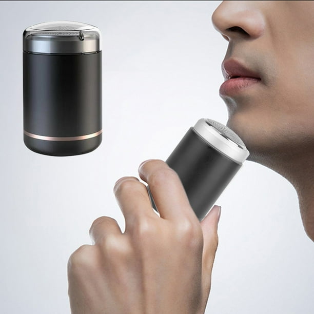 Cortapelos negro mini delicado, cortapelos recargable portátil para hombres, se puede colocar en cualquier lugar con la mano disponible