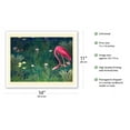 thumbnail image 2 of Flamingo and Flowers - From an Original Color Painting by Henri Rousseau c.1907 - Fine Art Matte Paper Print (Unframed) 11x14in, 2 of 4