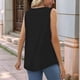 thumbnail image 4 of Camisetas Sin Mangas para Mujer, Conjuntos de Verano 2025, Blusas Casuales con Cuello Cuadrado, Negras, Talla XXL, 4 of 5