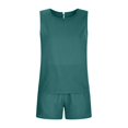 thumbnail image 3 of Birdeem Mode Femme Col Rond Blouse Sans Manches Ample Coton Lin Poches Pantalons Ensembles Chemises, 3 of 12