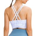 thumbnail image 2 of SURJDE Women's Strappy Sports Bra Medium Support Workout Training Top, 2 of 6