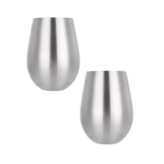 Clearance Glass&Bottle under $10 Wine Glass Stemless Wine Tumbler Beer Cup 18oz Metal Cup Stainless Cup Egg Shape Cup Wine Drinkware For Daily Events Camping Picnic 2PC