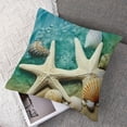 thumbnail image 7 of Acheng  Set of 2 Throw Pillow Covers Starfish and Seashell Summer Beach in Sea Water Time Caribbean Decor Pillow Cases Home Decorative Square Pillowcases 18x18in, 7 of 7