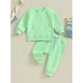 thumbnail image 2 of Bagilaanoe 2PCS Toddler Baby Girl Boy Pants Set Long Sleeve Sweatshirt Pullover Tops + Drawstring Sweatpants 3M 6M 12M 18M 24M 3T Kids Casual Sweatsuits, 2 of 8