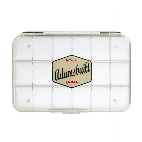 Adamsbuilt Fishing AB110D-18C Ultra Clear Fly Box with 18 Compartments - Large