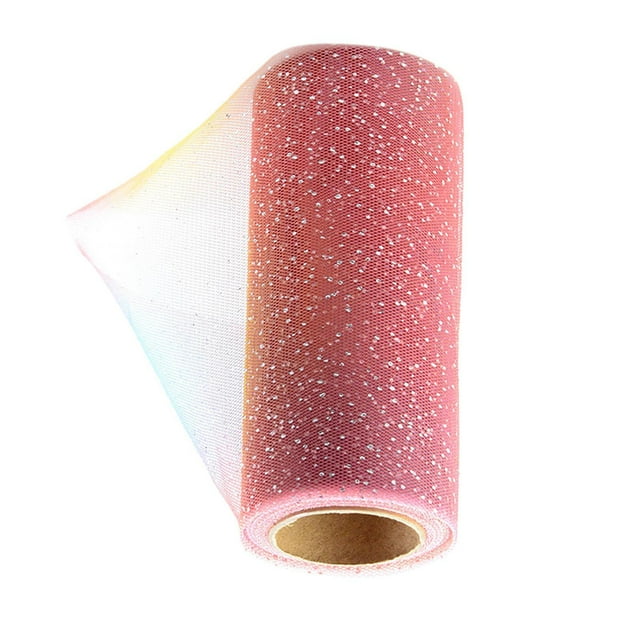 10 m de tul con lentejuelas y purpurina para hacer lazos brillantes para sillas, peinados, disfraces para mascotas, faldas y regalos de cumpleaños Rosa