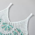 thumbnail image 3 of JIAYUE Womens Swimsuit Cover-Ups Deep V Neck Sleeveless Above Knee Sexy Pure Color Crochet Hollow Tassel Beach Spaghetti Strap Bathing Suit Cover Up Top, 3 of 5