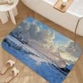 thumbnail image 3 of 1pc Winter Village Scene Absorbent Non-Slip Bathroom Thickened Flannel Rug Decor,Soft,Quick Drying,Suitable For Indoor/outdoor Use,Bathrooms,Bedrooms,Kitchens,Terrace,Laundry Rooms,16"x24", 3 of 9