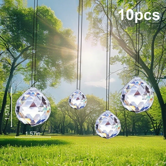 Rainbow Maker Sun Catcher with K9 Crystal, Clear Faceted Feng Shui Hanging Ball