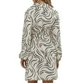 thumbnail image 3 of AUSDIOCA Long Sleeve Dresses for Women Stripe Print Beach Shirt Coverups V Neck Casual Shift Dress for Summer or Spring, 3 of 6