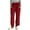Wine, variant on Women's Casual Wide Leg Pants Elastic Waist Drawstring Split Hem Lounge Trousers with Pockets White 2XL
